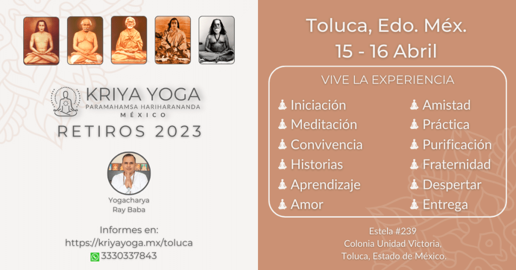 Retiro Kriya Yoga en Toluca México 2023