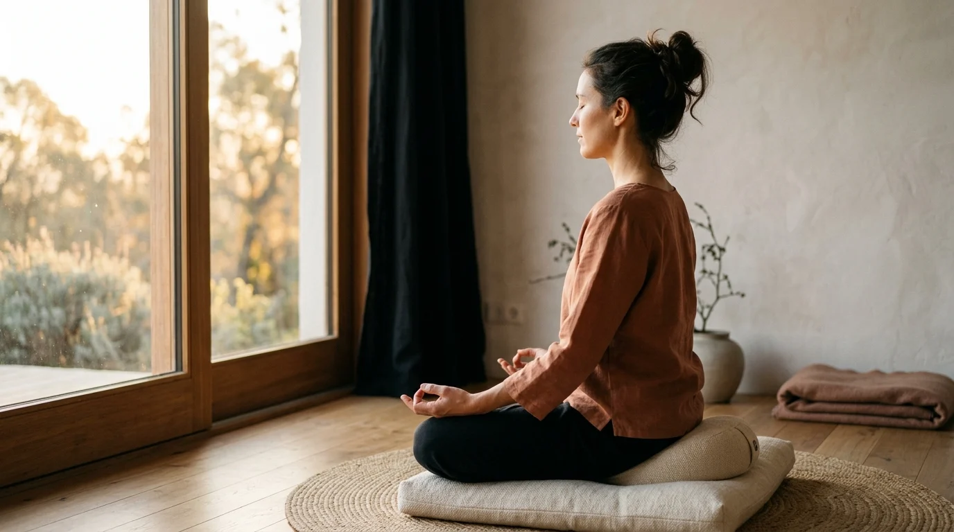 Primeros pasos para meditar: postura serena y respiración natural al amanecer
